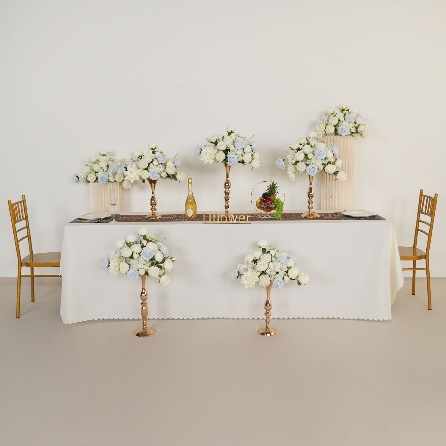 Uflower White Rose Wedding Table Centerpiece Flower Arrangement